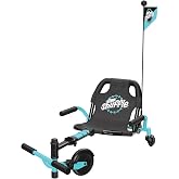 Crazy Cart Shuffle Go Kart | Manual Drift Cart (Black/Teal) | Battery-Free Kid-Powered; Adjustable Fit | Iconic Wheeled Ride-On For Kids Age 4+