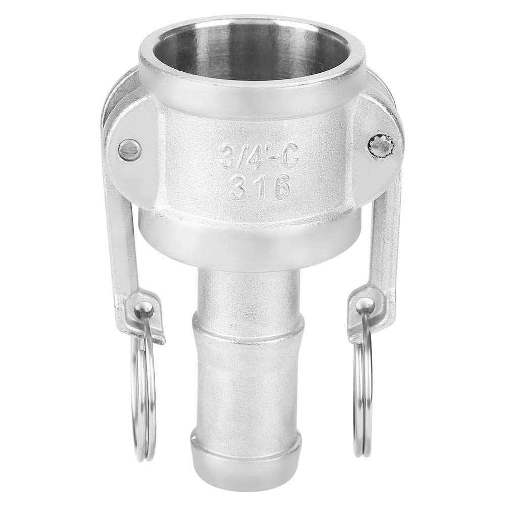 G3/4 Stainless Steel Camlock Coupling, C Type Camlock Adapter Female End x Male Barb
