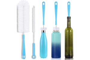 HIWARE 16" Bottle Brush Cleaner for Water Bottle - Long Handle Bottle Brush for Cleaning Narrow Neck Sport Bottles,Beer Bottle and Jugs, Set of 2