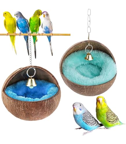 Lot De 2 Nids/hamacs Pour Oiseaux En Polaire Corail | 16x15x8 Cm, Doux Et Chaud | Pour Perroquet, Perruche, Canari