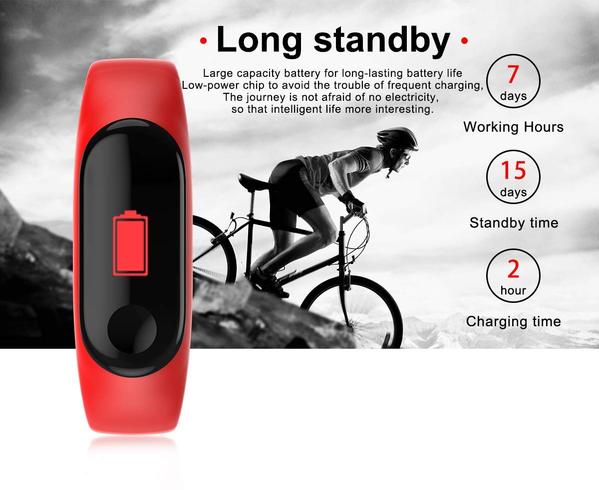 PLEXTONE Fitness Tracker Heart Rate Fitness Wristband Smart Watch Waterproof IPX6 Activity Tracker Blood Pressure Smart Bracelet with Stopwatch Sport GPS Pedometer Women Men (red)