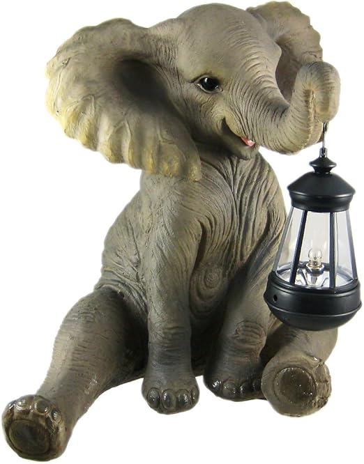 Amazon Com Cute African Elephant Porch Garden Statue W Lantern By Things2die4 Home Kitchen