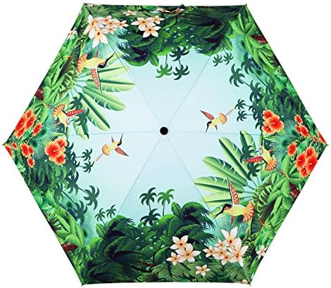 CYXStar Folding Umbrella Travel Windproof Umbrella UV Umbrella Compact Painting Umbrella For Women and Girls (Bird Paradise)