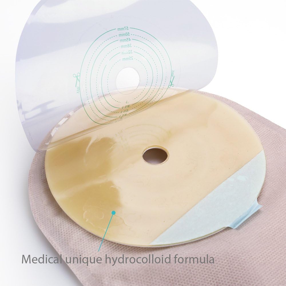 LotFancy 20 PCS Colostomy Bag, One Piece Drainable Pouches with Hook and Loop Closure for Ileostomy Stoma Care, Cut-to-Fit(Max 60mm), Pack of 20: Health & Personal Care