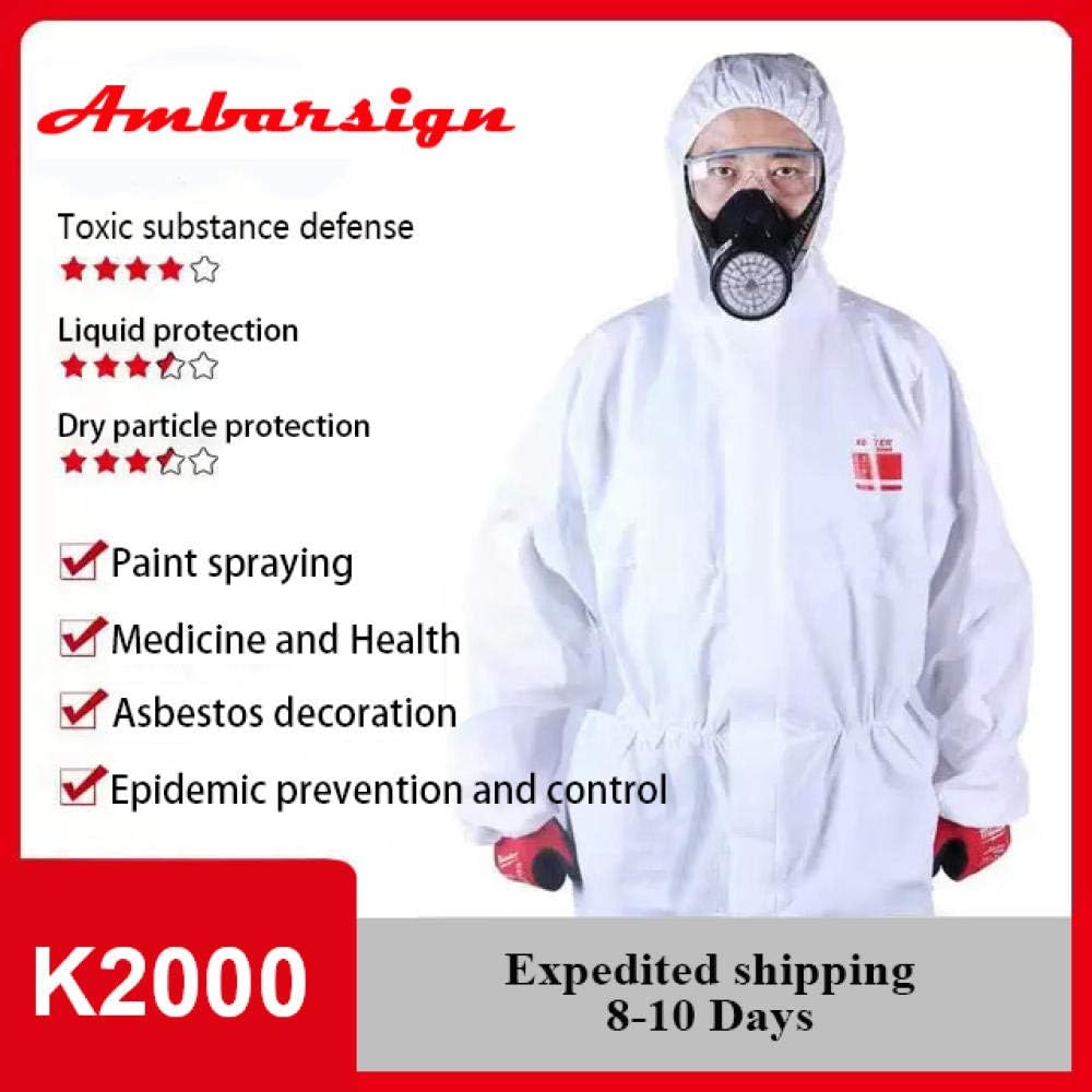 Hazmat Suits Disposable Hooded Dustproof Protective