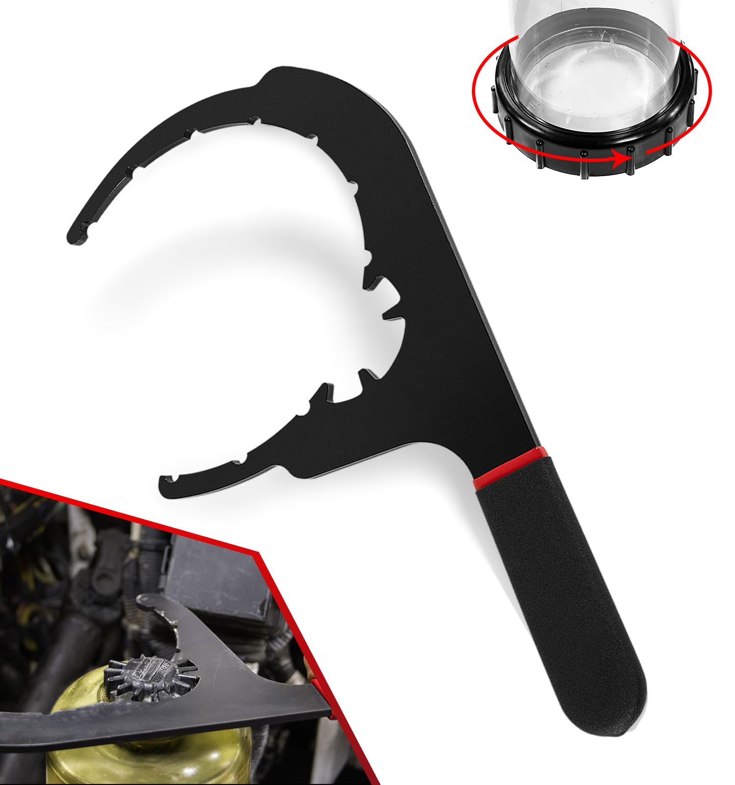 Photo 1 of 61110 Diesel Fuel Filter Wrench for Davco 6-Inch Fuel Filter Cover Removal Tool, for Cummins, Kenworth, Paccar Commercial Trucks Diesel Oil Filter Separator