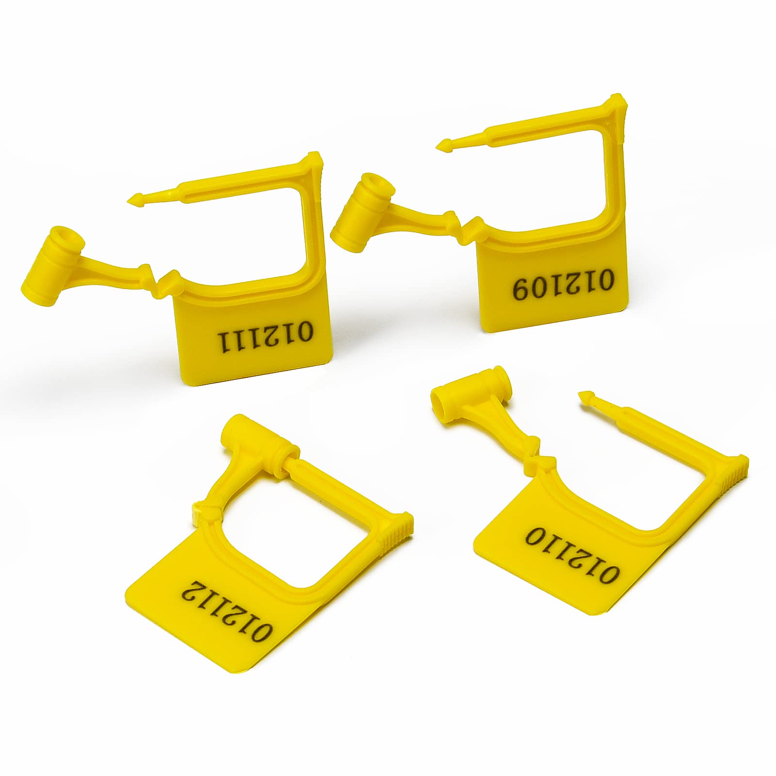 WUBAO Tampere Evident Disposable Lock Plastic Security Padlock Seals Lable Number Safety Control Self-Locking for Shop, Handbag, Shose, Luggage (Yellow)