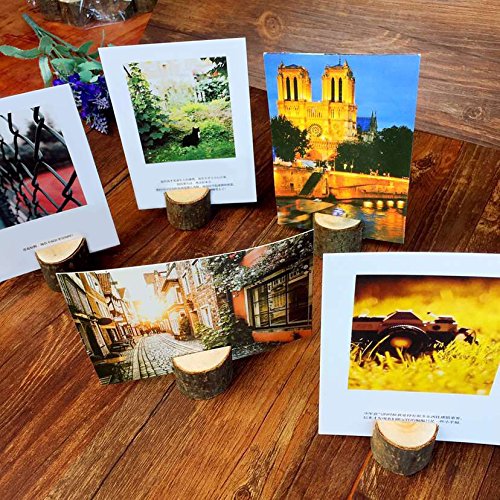 Aimyoo Wooden Card Holders Table Number Stands for Home Party Decoration Wedding Favors (Pack of 50) - Thumbnail 5