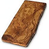 Live Edge Olive Wood Cutting Board 16"L X 7"W X 0.75"TH Rustic Large Wooden Charcuterie Board - Handmade Bread & Cheese Board - Long Wood Charcuterie Boards - Natural Wood Cutting Board For Kitchen