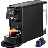 CASABREWS CM7036E 20Bar Espresso Machine for Nespresso Original Pods | Compact Capsule Coffee Machine with 21oz Removable Water Tank, Black Espresso Maker with 4 Brewing Modes for Home or Office