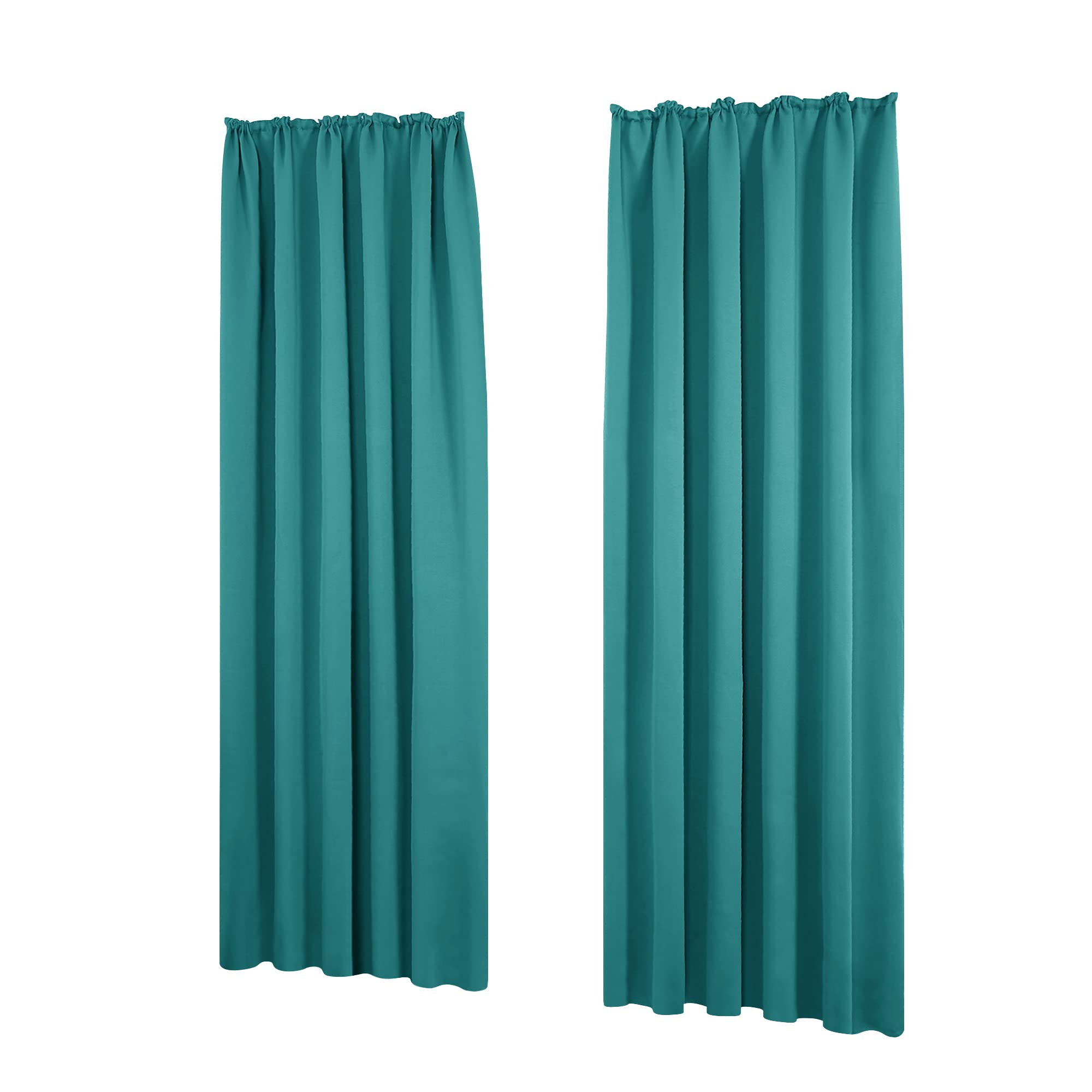 Deconovo Energy Saving Blackout Curtains Noise Reducing Thermal Insulated Curtains for Childrens Bedroom W55 x L82 Turquoise One Pair