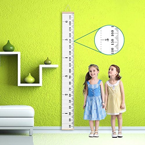 Baby Growth Chart Canvas Wall Hanging Rulers for Kids Room Decoration Nursery Removable Height and Growth Chart 7.9 x 79 inch by VIKILY