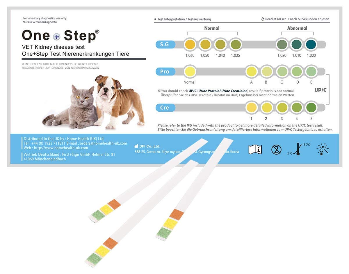 One Step Pet Vet Kidney Disease Urine Test Strips - Cats - Dogs (5 Test Strips)
