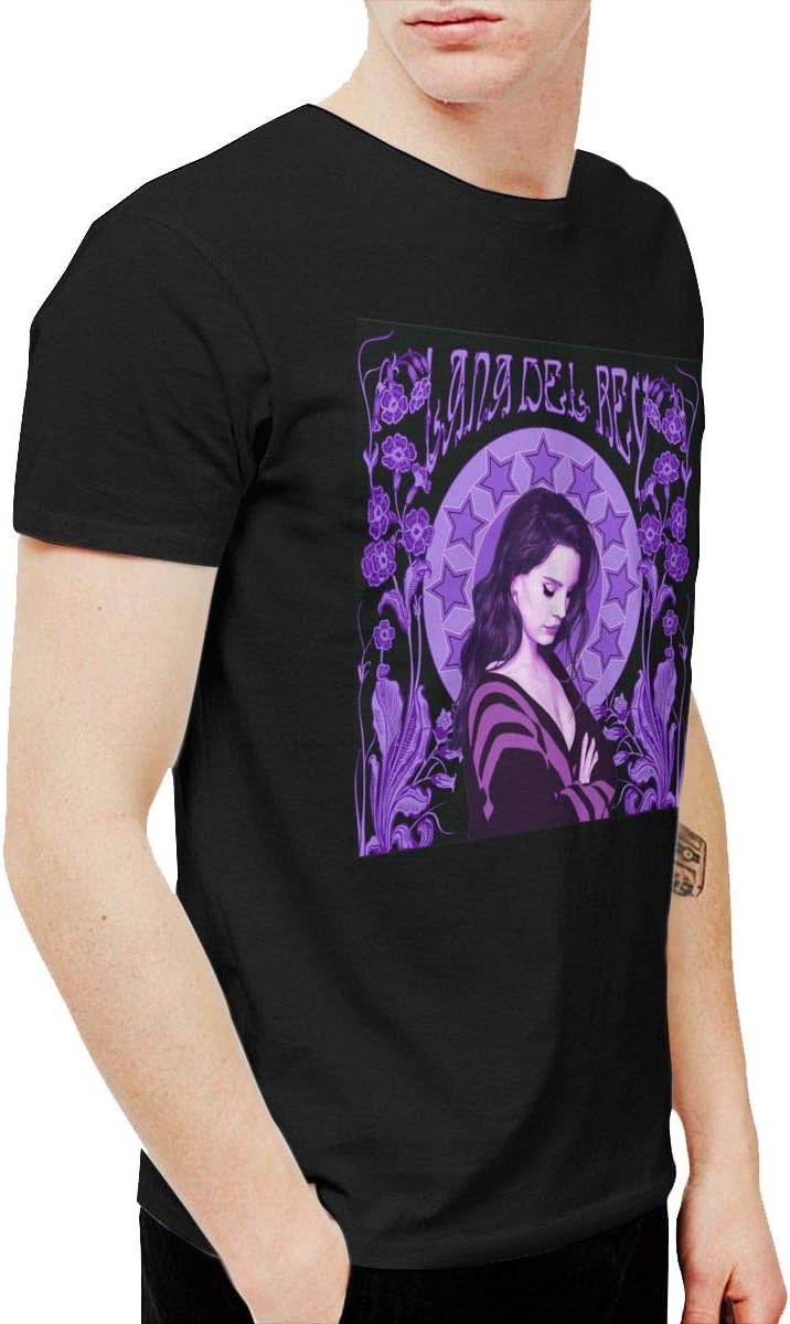 Amerltees Men's Lana Del Rey Illustration Short Sleeve T-Shirt Black
