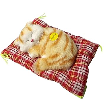 FnieYxiu Plush Dolls, Stuffed Toys Sleeping Cat Plush Stuffed Toy Press Simulation Sound Animal Cute Doll Kids Gift