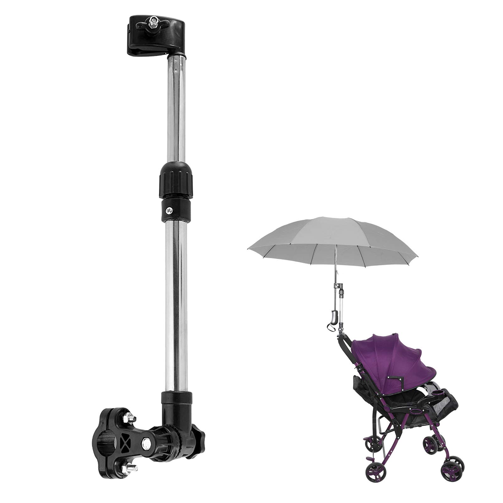 Retractable Umbrella Holder, Universal Umbrella Stand for Bike Bicycle Pram Baby Stroller Wheelchair Fishing Trolley