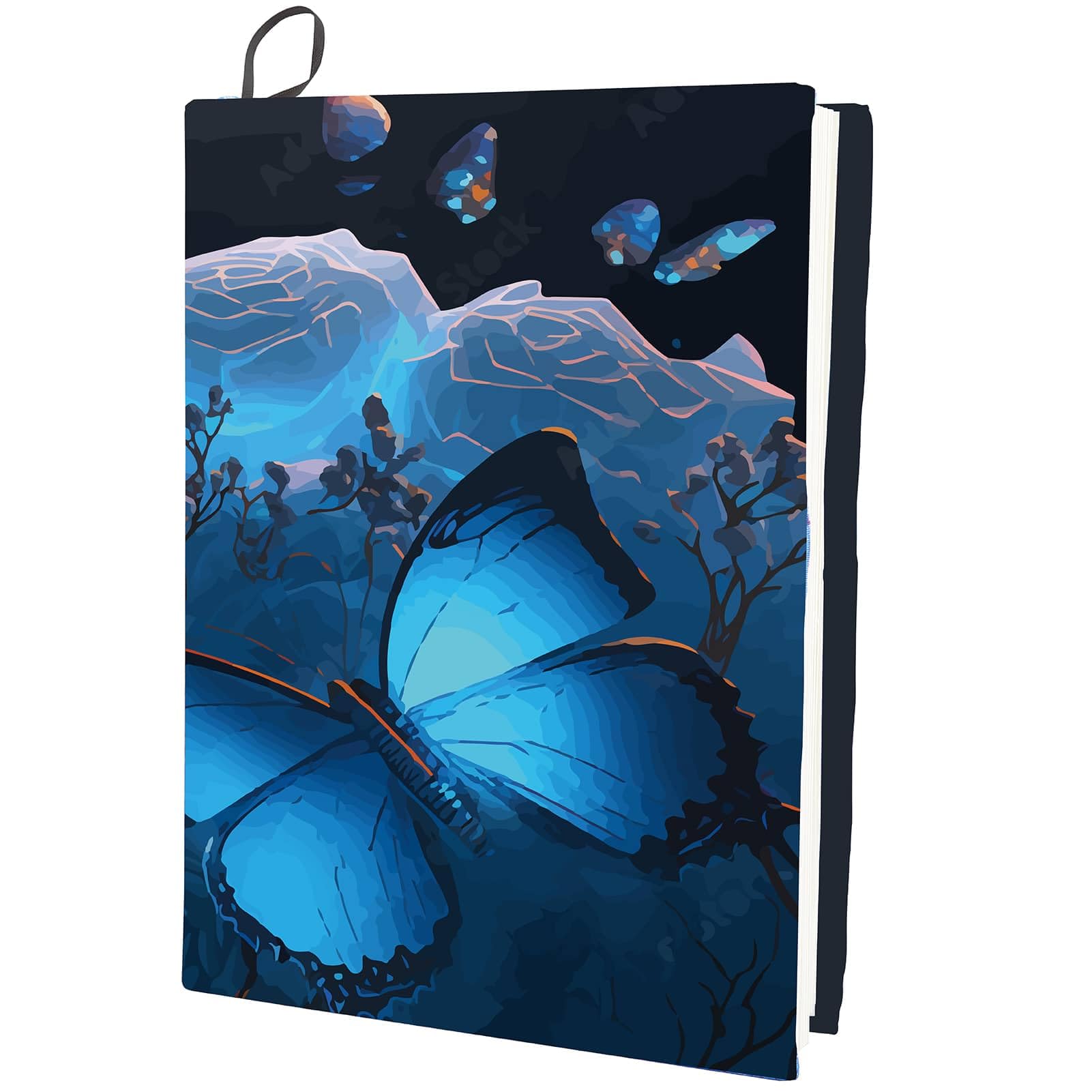 CRASPIRE Butterfly Stretchable Book Cover Rose Washable Reusable Large Nylon Book Protector Elastic Notebook Wraps Suitable for Most Hardcover Books Classroom Students