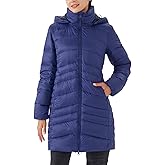 Women's Winter Down Long Jacket Thickened Puffer Warm Coat with Detachable Hood