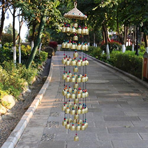 Handicrafts Home Door Hanging Decoration Strings and Ornaments Brass Bell Wind Chime for Shop Hallway and Garden Good Lucky for Wedding Birthay Mother's and Father's Day's Gift