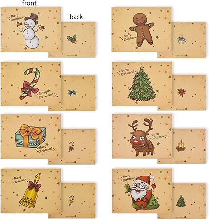 Biglietti Di Natale Renna.Gudotra Kit 32pz Babbo Natale Biglietti Di Auguri Natalizi Merry Christmas Con 32 Buste Modello Renne Pupazzo Di Neve Bastoncino Di Zucchero Albero Di Natale Campana Amazon It Casa E Cucina