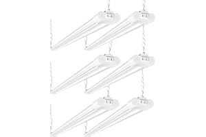 6-Pack 40W Linkable LED Shop Lights - 4FT 3300lm Utility Fixture [240W Equivalent] - 6500K Daylight, Hanging/Surface Mount fo
