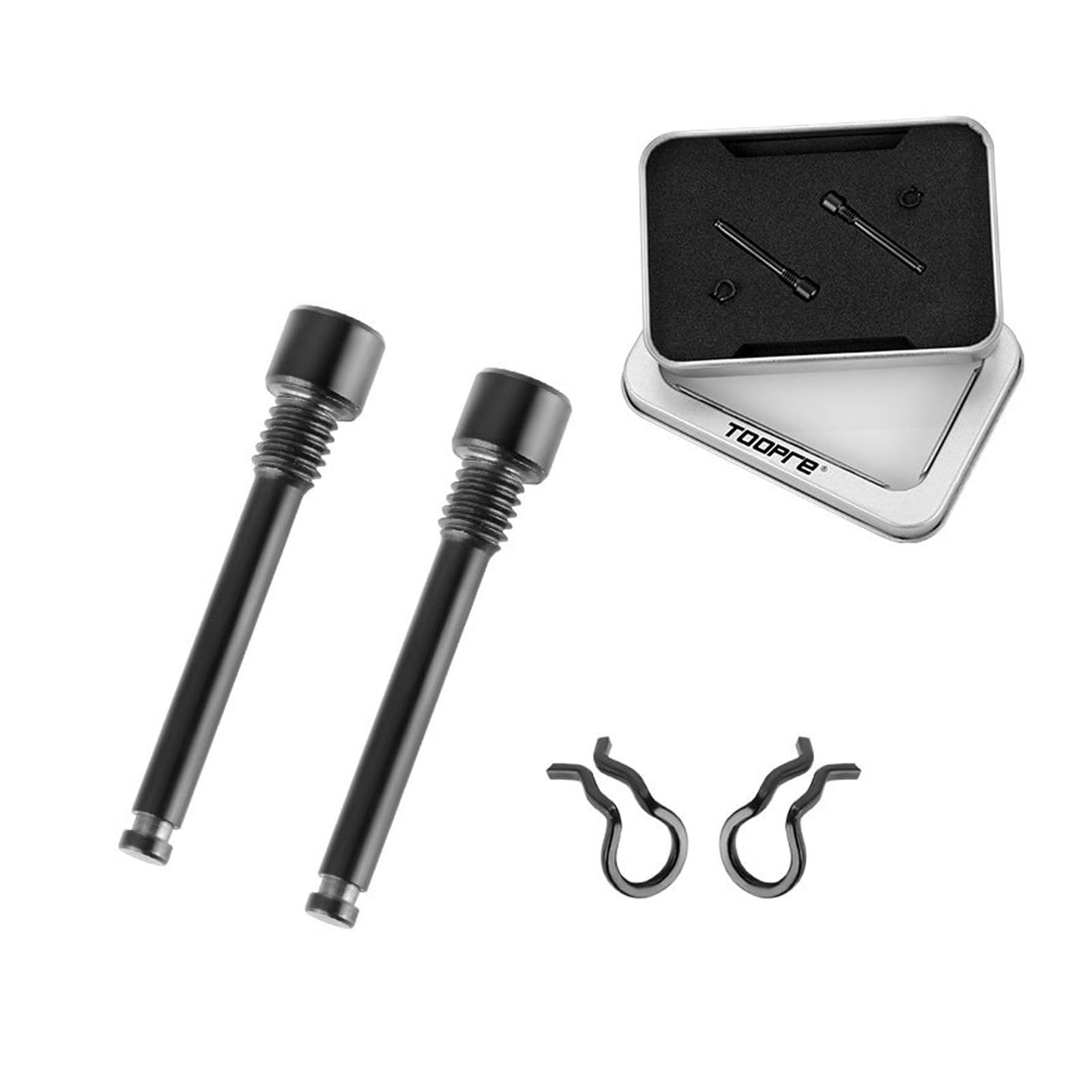 Wjelet 2pcs M4 x 26mm Bike Disc Brake Caliper Bolts - Titanium Alloy Pin with Circlips Replacement Set for Shimano Hydraulic Disc Brakes (Black) โ image 1