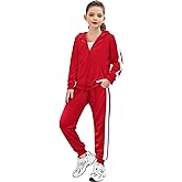 Zaclotre Girls 2 Piece Outfits Sweatsuit Zip Up Hoodie Sweatshirt and Sweatpant Tracksuit Athletic Jogger Sets