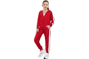 Zaclotre Girls 2 Piece Outfits Sweatsuit Zip Up Hoodie Sweatshirt and Sweatpant Tracksuit Athletic Jogger Sets