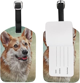 Alaza Race Welsh Corgi Chien Tag Bagages Pu Sac En Cuir Tag