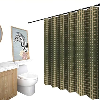 Renteriadecor Olive Green Shower Curtain With Hooks Abstract
