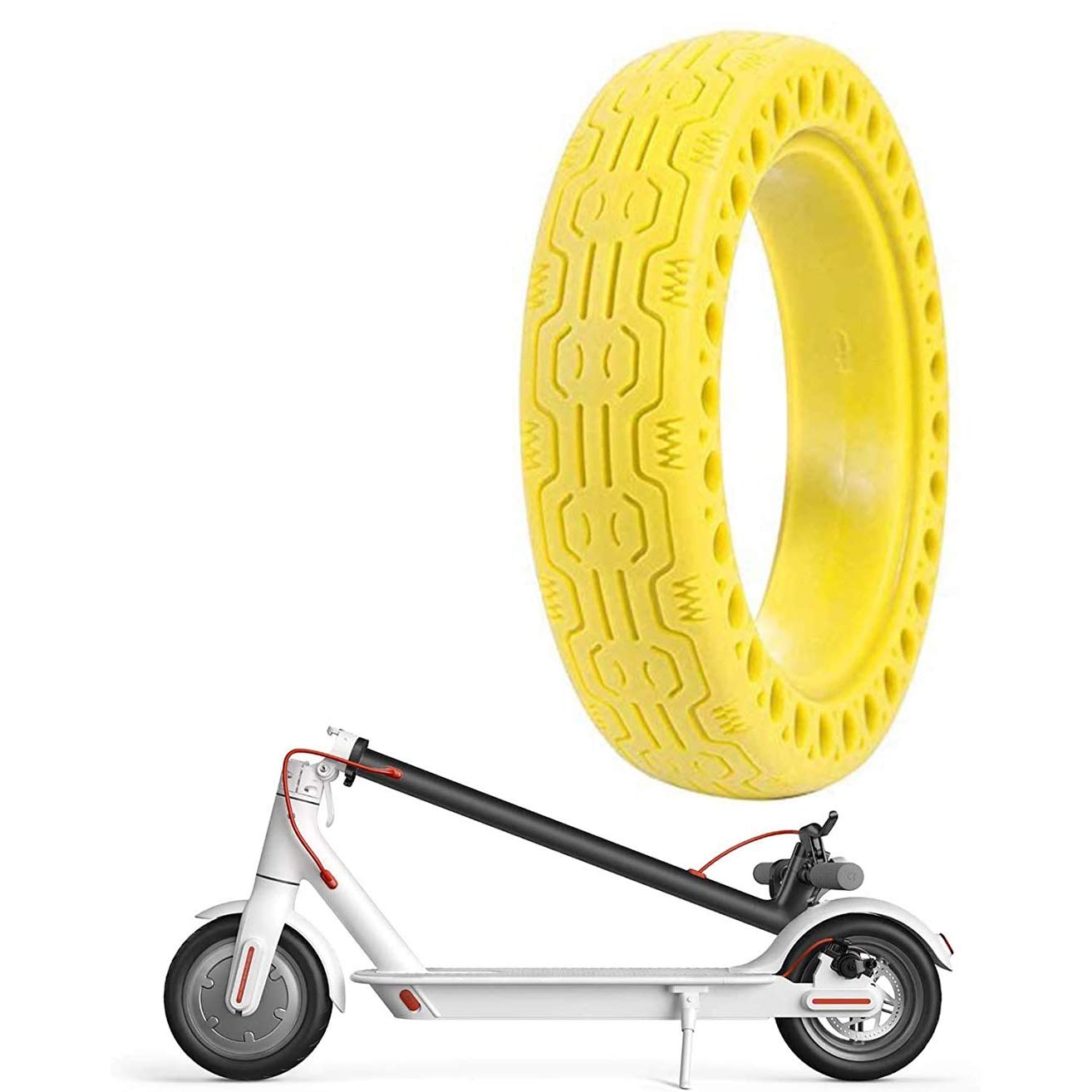 GLDYTIMES Solid Tire Replacement for Electric Scooter Xiaomi Mi m365 / gotrax gxl V2, 8.5 inches Scooter Wheel's Replacement Explosion-Proof Solid Tire「One Piece 」 (Yellow)