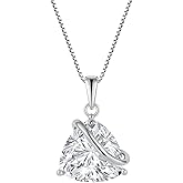 YIFSIY Birthstone Necklace for Women 925 Sterling Silver Triangle cut CZ Halo Pendant Necklaces Infinity Jewelry Gift for Birthday Christmas Mother's Day
