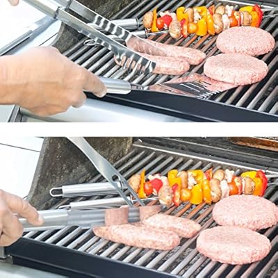 Stainless Steel BBQ Grill Tools Set with Premium Aluminum Case - 10 Heavy Duty Professional-Quality Grill Utensils/Barbecue Tools for Complete Outdoor Grilling | In a Portable Case