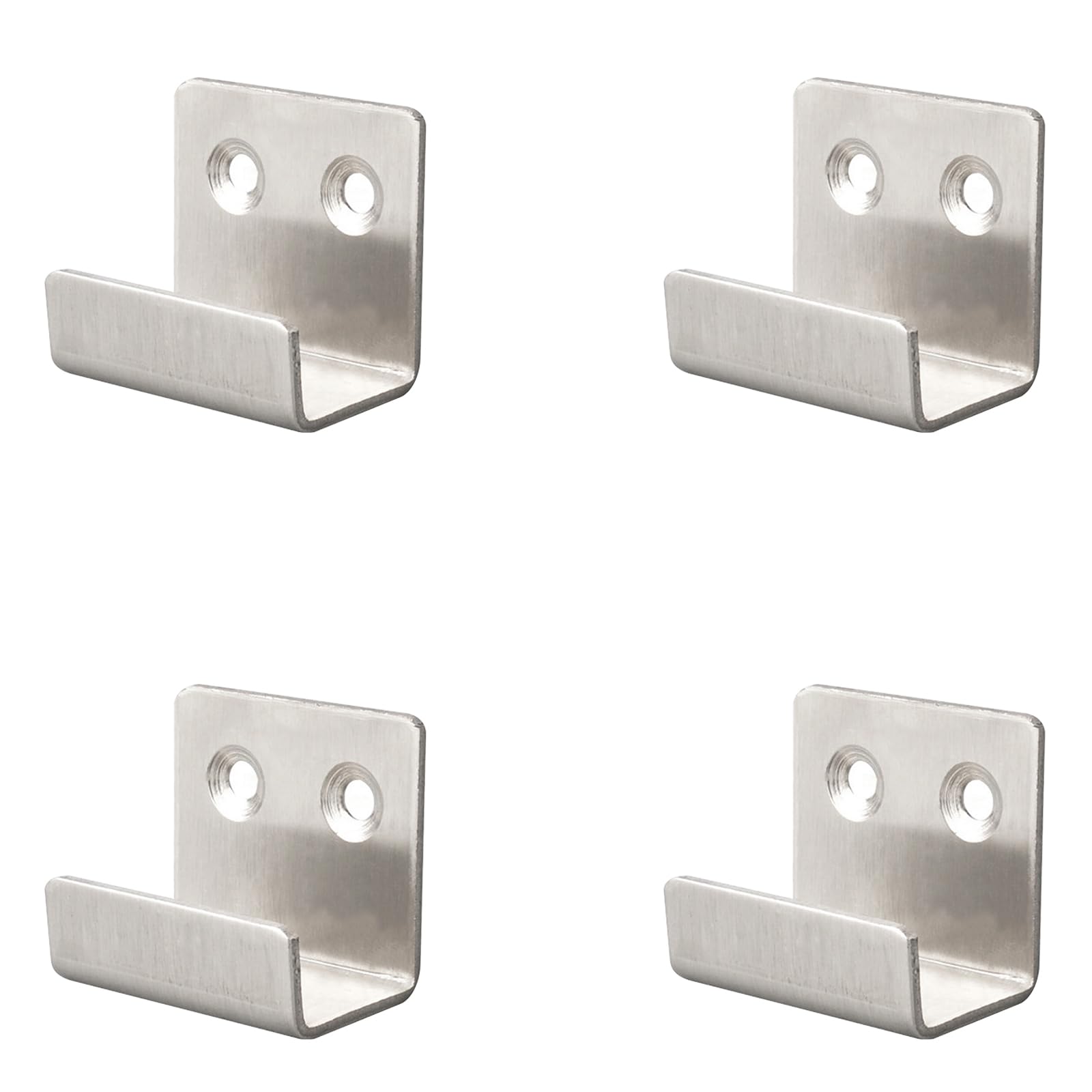 Aoktorkit 20mm Ceramic Tile Display Hooks Stainless Steel Flat J Hooks Wall Mount Hook Brackets Wall Hooks for Home Kitchen Bathroom Garage, Pack of 4