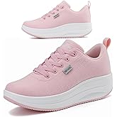 RUIDENG Platform Sneakers for Women Walking All Day | Slip Resistant Work Shoes for Women Comfortable | 2 Inch Thick Wedge Rocker Bottom