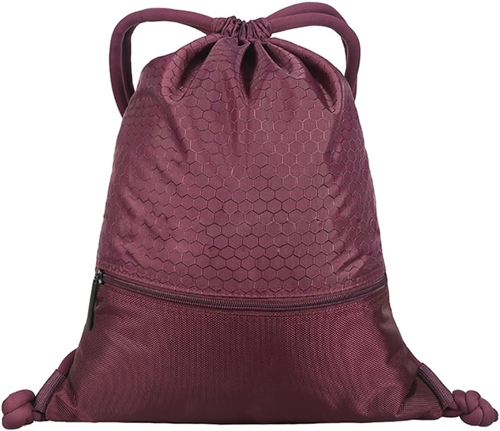 Peicees Drawstring Backpack Waterproof Sackpack Double Sturdy Sports Backpack 2 Sizes