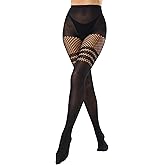 Pularlegs Faux Thigh High Tights for Women - Fishnet Gothic Pantyhose, High Waist Over-The-Knee Goth Leggings
