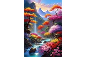 TAEYSCK Waterfall Scenery DIY 5D Diamond Art Paintings Kits for Adults Kids Beginner,Full Round Drill Gems Art Diamond Dots Landscape Picture for Home Wall Decor
