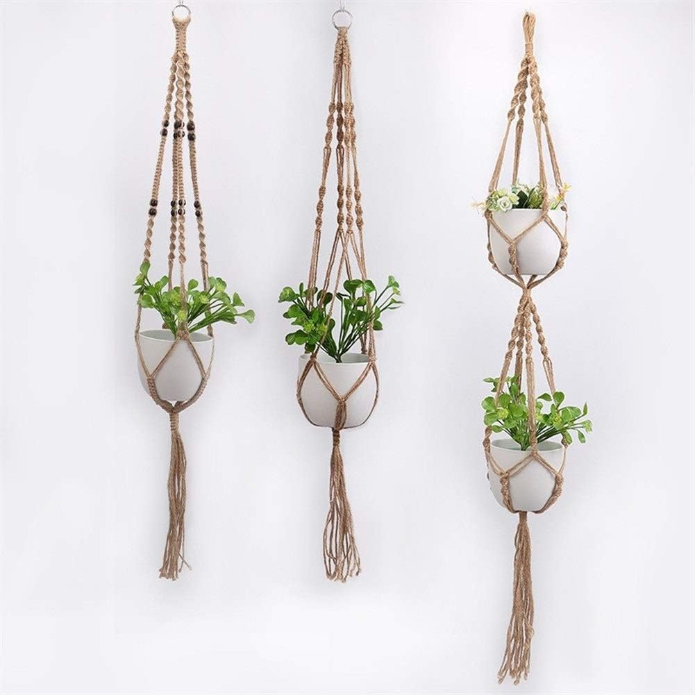 Macrame Plant Hangers 3 Pack Retro Hemp Rope