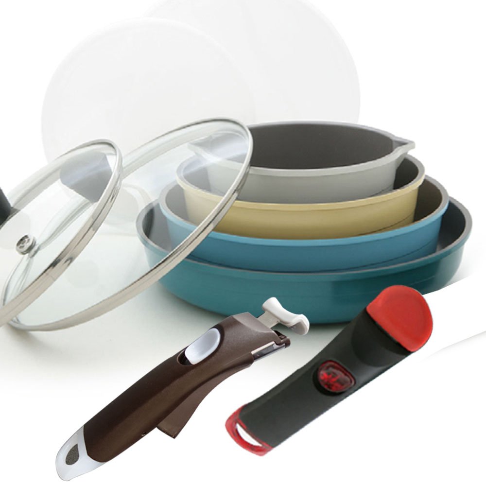 Neoflam Cookware Set 10 Pieces Assorted with 2x Detachable Handle/ Made in Korea Amazon.co.uk