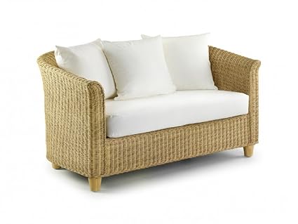 Ira Furniture Rattan Wicker 2 Seater Sofa Standard Size Natural