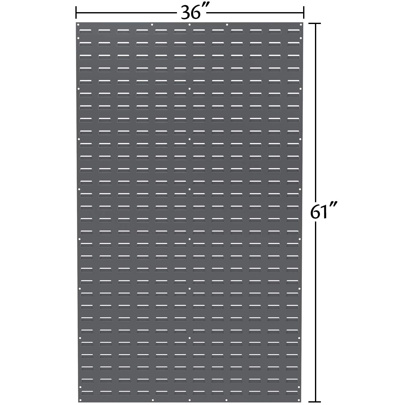 Akro-Mils 30161 Heavy Duty Wall Mount Garage Storage Steel Louvered Panel | Wall Storage Bin Hanging Organizer System for AkroBins, 36-Inch W x 61-Inch H, Grey, Single
