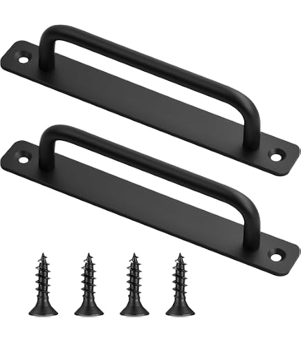 IMIKEYA 2-Pack Sliding Barn Door Handles – 6 Inch Black Aluminum Alloy Heavy Duty Pull/Push Handles For Gates, Patios, Garages & Furniture