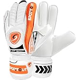 Sportout Goalkeeper Gloves with Fingersave, Breathable Soccer Goalie Gloves, 4mm Latex, for Kids, Youth and Adult