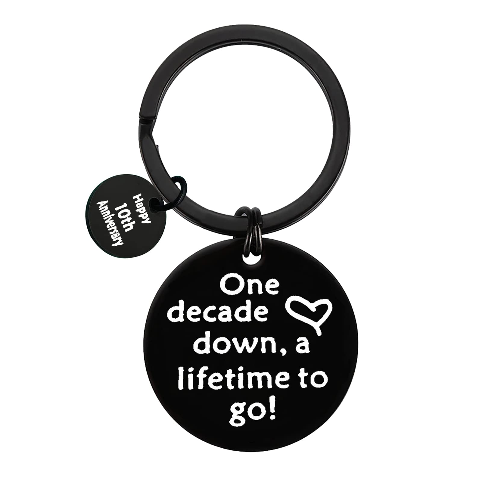 Ximalun 10th Anniversary Keyring Gifts for Him Her Boyfriend Girlfriend Christmas Valentines Day Gifts 10 Years Wedding Anniversary Keyring Gifts for Husband Wife