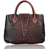 Pijushi 22201 Classic Ladies Crocodile Embossed Leather Satchel Bag Women's Top-handle Handbags