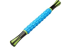 REEHUT Muscle Roller Massage Stick Tool for Athletes, 18 Inches Muscle Roller for Relieving Muscle Soreness, Soothing Cramps, Massage, Physical Therapy & Body Recovery Blue