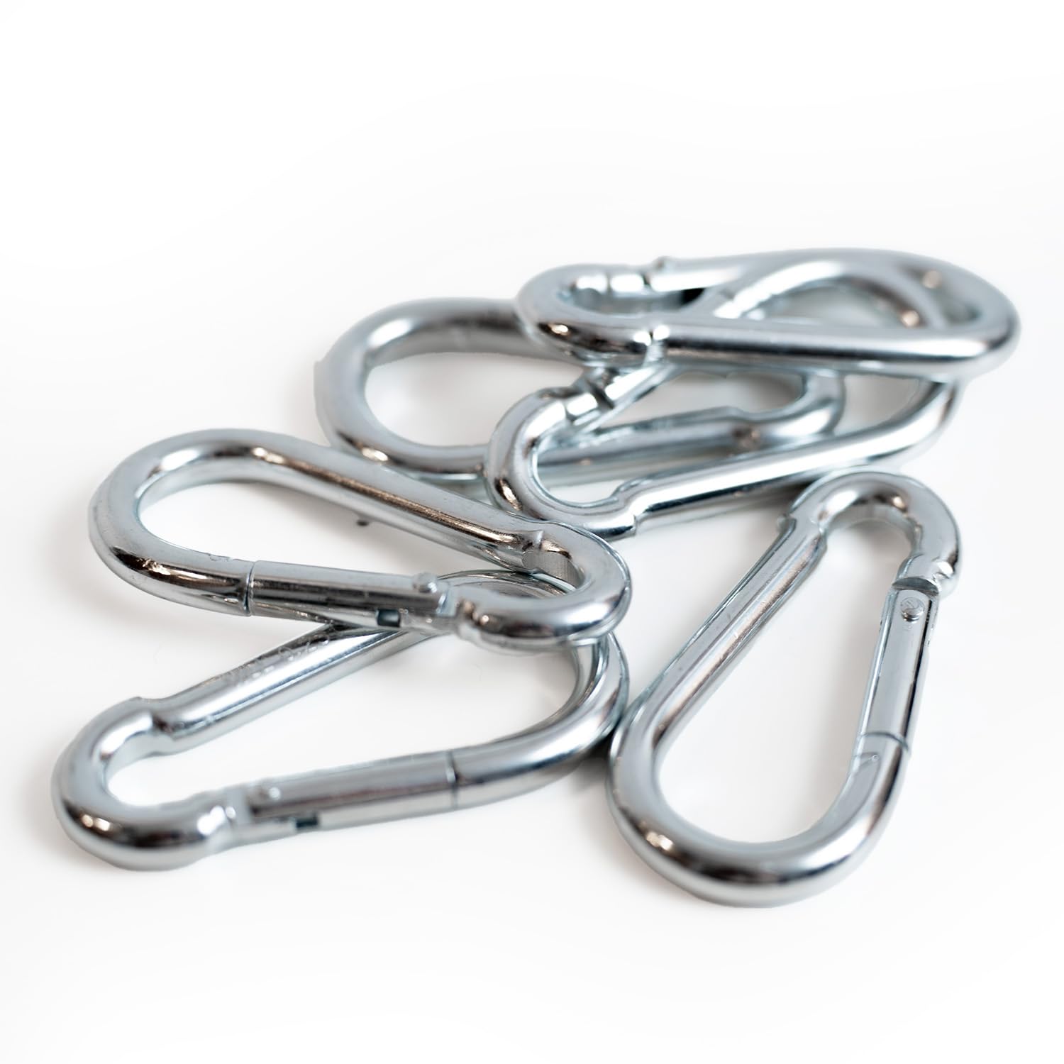 Chinchilla® Fire Brigade Carabiners, Set of 6, 80 x 8 mm, DIN 5299, Rustproof, Robust Carabiner Hook, Key Ring, Ideal for Various Applications, Galvanised