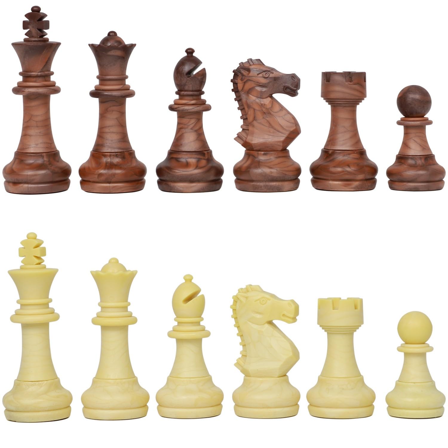 Dreamplay Gifts Luxury Staunton Chess Pieces Only 32 Chessmen Pieces Replacement of Missing Pieces Weighted Tournament Chess Pieces for Chess Set with Exquisite Grain 2.9 inch King