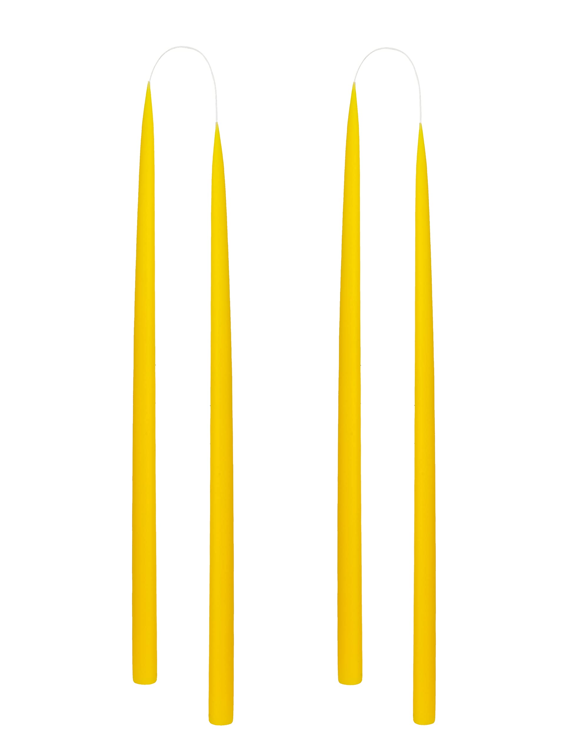 Kunstindustrien, Lemon Yellow Coloured Candles, 100% Paraffin only Added Colour, 4pcs.